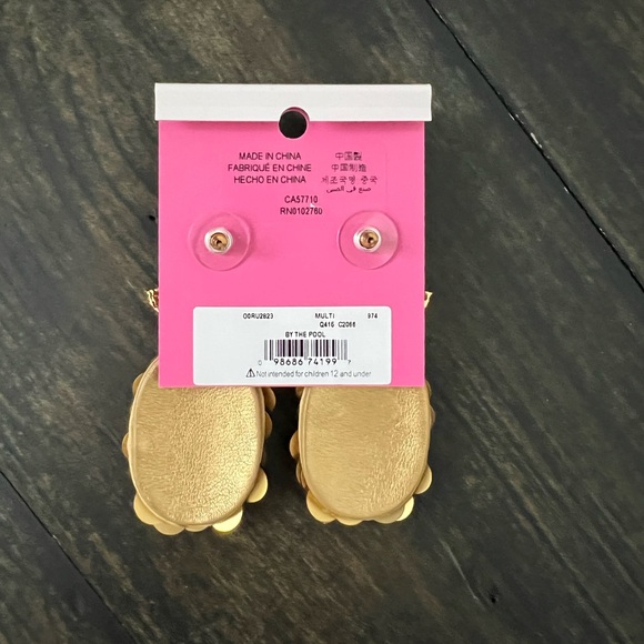 Kate Spade “By the Pool” Pineapple Earrings - Picture 2 of 2